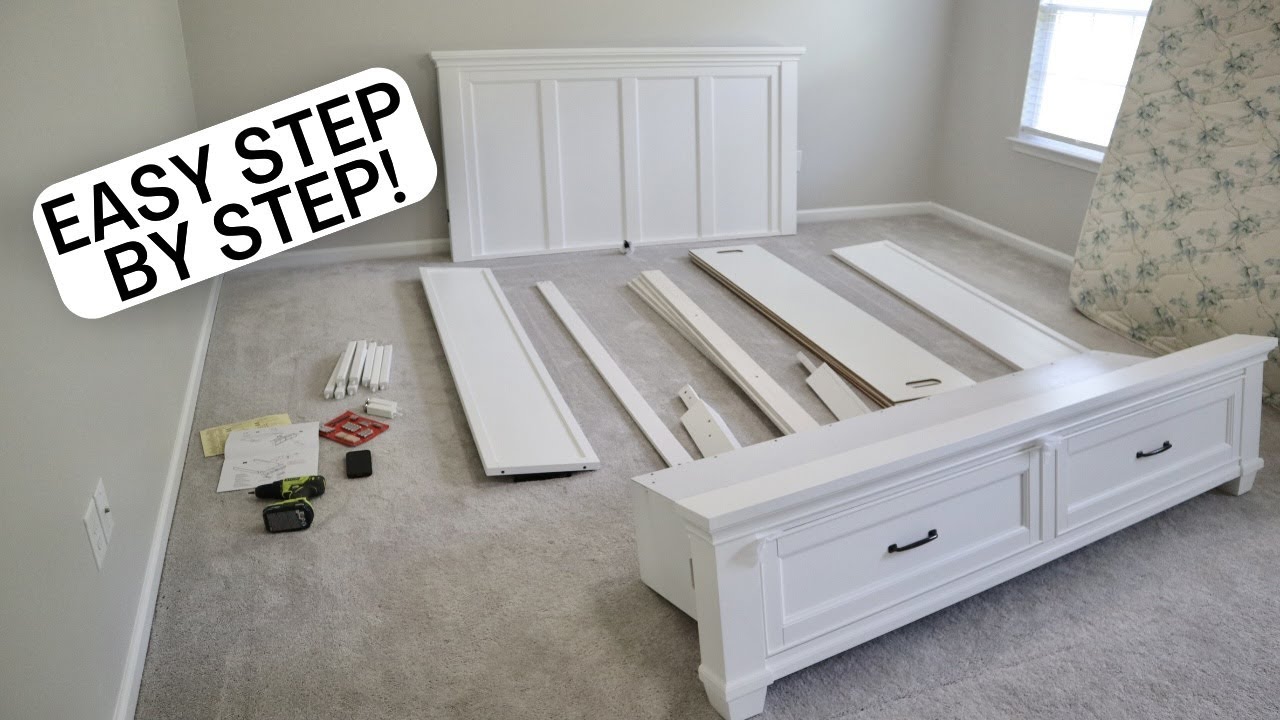 Installing the Most Simple Bed Frame with Drawers! Costco Kitteridge King Storage Bed