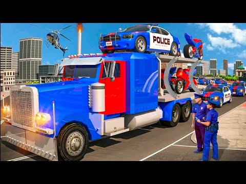 US Police Multi level Car Transporter Truck 2021 #GamePlay @Adventure Pro Games