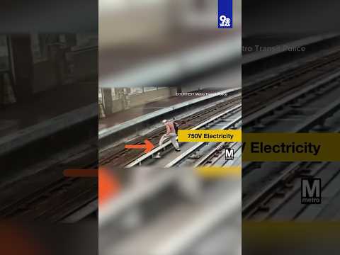 Man jumps over deadly electric rails on Metro train tracks
