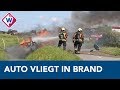 Auto uitgebrand na ongeluk in Noordwijk