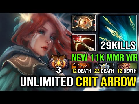 NEW 11K MMR Windranger Unlimited Raining Crit Arrow 100% Counter ALL Tank Hero Pro Dota 2