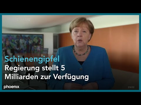 Angela Merkel, Ursula von der Leyen und Andreas Scheuer zum Schienengipfel am 17.05.21
