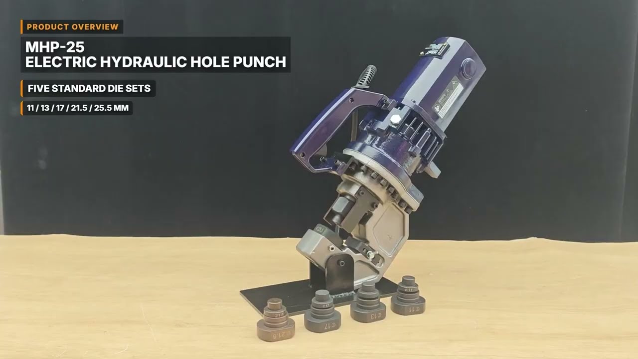 MHP-25 electric hydraulic hole puncher operation video thumbnail