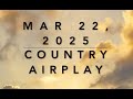 Billboard Top 60 Country Airplay Mar 22 2025