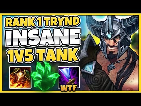 THIS RANK 1 TANK TRYNDAMERE IS ACTUALLY INCREDIBLE! ACTUAL 1V5 POWER!! - League of Legends