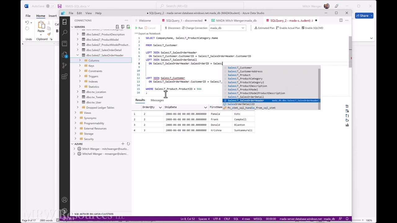 SQL Complex Joins Practice 1