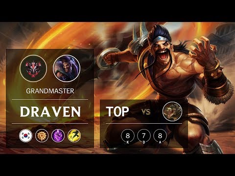 Draven Top vs Renekton - KR Grandmaster Patch 9.12