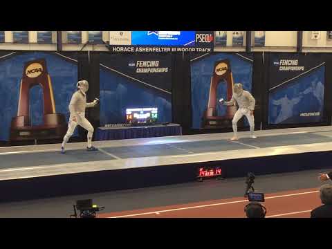 2018 NCAA Fencing Championships - Men’s Saber Final Touch - Elsissy (WSU) vs Dershwitz (Harvard)