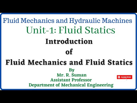 Unit-1: Fluid Statics - Introduction | (Fluid Mechanics and Hydraulic Machines)
