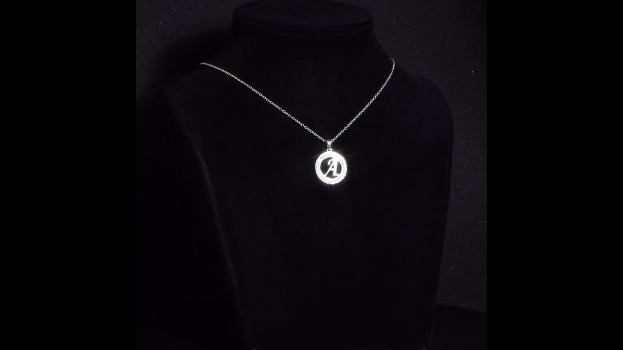 Dây chuyền bạc DCJ42 Vòng tròn và Chữ cái cá nhân hóa s925 ChariotJewelry