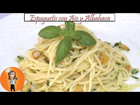 Espaguetis con Ajo y Albahaca | Receta de Cocina en Familia