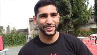 Shawn Porter, Amir Khan, Alfredo Angulo & Bruno Escalante sprint train w/ Remi Korchemny - February 18, 2014