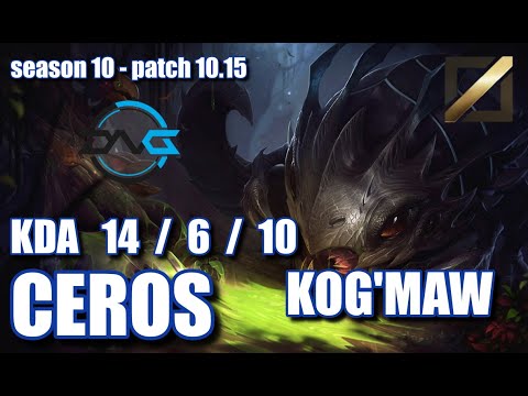 【韓国サーバー/D3】DFM CEROS コグ＝マウ(Kog'maw) VS サイラス(Sylas) MID - Patch10.15 KR Ranked【LoL】