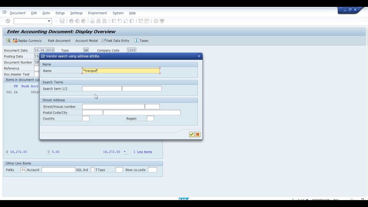 F 42 posting in SAP FICO
