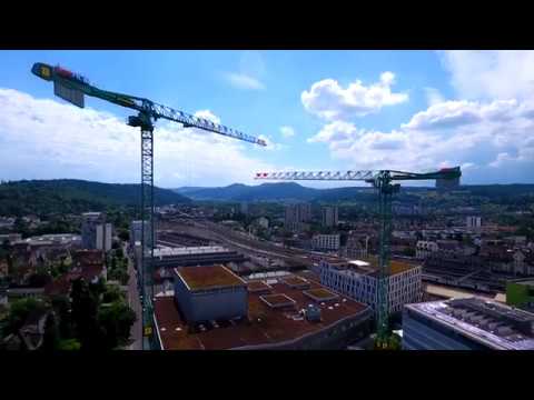 Montage POTAIN MDT 349 L16 - Baustelle Centurion Tower in Windisch