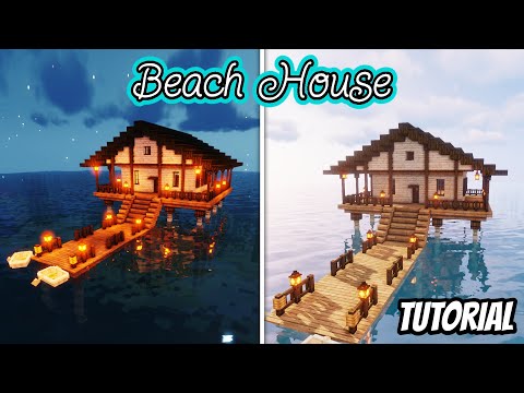 How to build a minecraft beach house tutorial