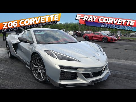 E Ray Corvette vs 2025 Z06 Corvette C8 Drag Race @ island dragway NJ