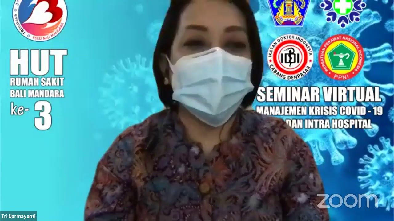 SEMINAR VIRTUAL MANAJEMEN KRISIS COVID - 19 PRA DAN INTRA HOSPITAL