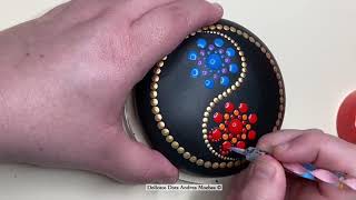 Fire and Water Yin Yang Dot Mandala