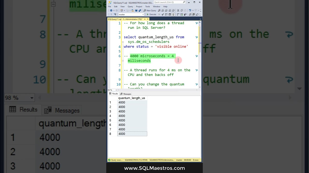 SQL Server Thread Quantum Length