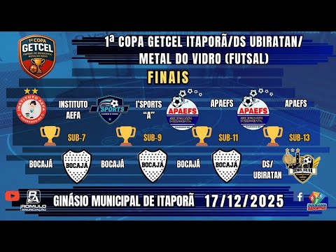 #1476 🏆 1ª Copa Getcel Itaporã/DS Ubiratan/Metal do Vidro - FINAIS 🏆 (Sub-7, 9, 11 e 13) 🏆