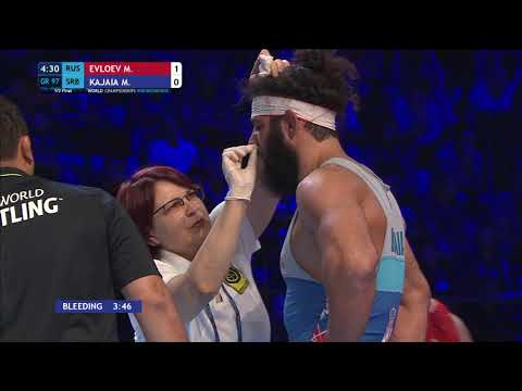 1/2 GR - 97 kg: M. EVLOEV (RUS) v. M. KAJAIA (SRB)