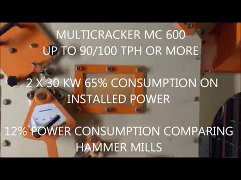 MULTICRACKER MC600 beim Vermahlen von Sojaextraktionsschrot. MC600 grinding soy meal