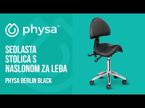 videozapis - Sedlasta stolica s naslonom za leđa - 550-690 mm - 150 kg - crna