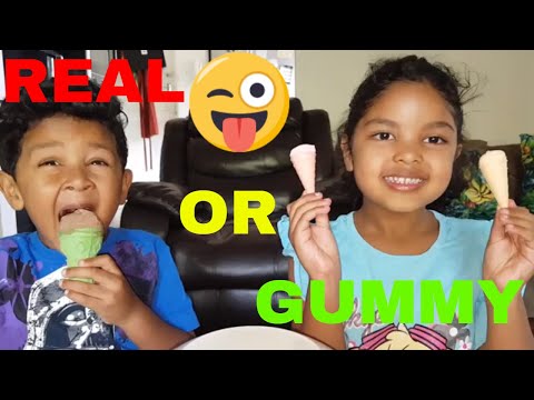 REAL FOOD vs GUMMY FOOD CHALLENGE! 🍉 PLAYTIME WITH R&D