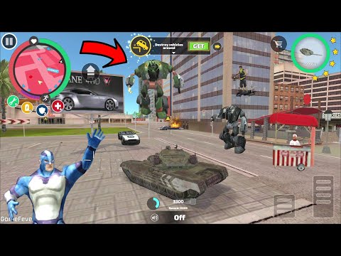 Rope Hero Vice Town - (Police Car Robot Fly and Fight Transformer Tank Robot)- Android Gameplay HD