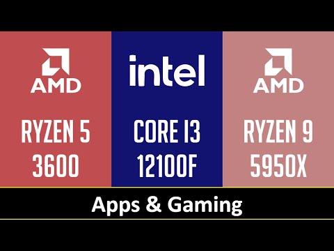 RYZEN 5 3600 vs CORE I3 12100F vs RYZEN 9 5950X - Apps & Gaming