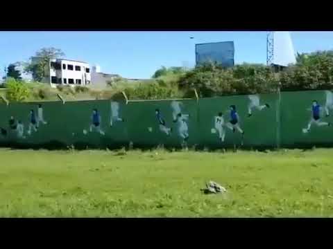 Video. El mural que inauguraron del gol de Diego a los ingleses con relato de Víctor Hugo
