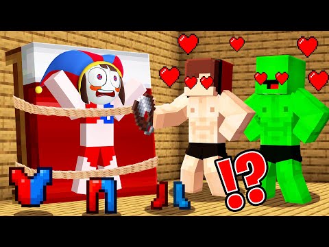 Insane Minecraft Challenge: JJ and Mikey meet Fan POMNI