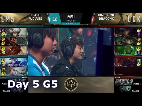 Flash Wolves vs Kingzone DragonX | Day 5 LoL MSI 2018 Main Event Group Stage | FW vs KZ