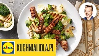 Polędwiczki w sosie miodowym z grillowanymi warzywami - Karol Okrasa - Przepisy Kuchni Lidla