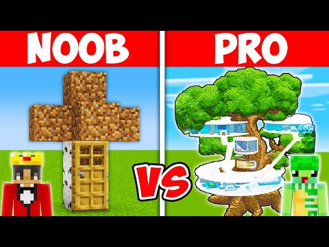 Minecraft NOOB vs PRO: GIANT TREE HOUSE BUILD CHALLENGE