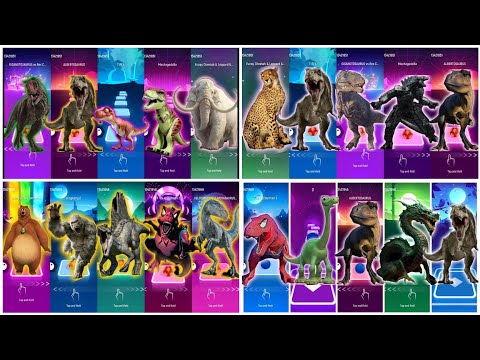 megamix dinosaur. gigantosaurus vs t-rex vs baby dinosaur vs lego jurassic world vs mammoth