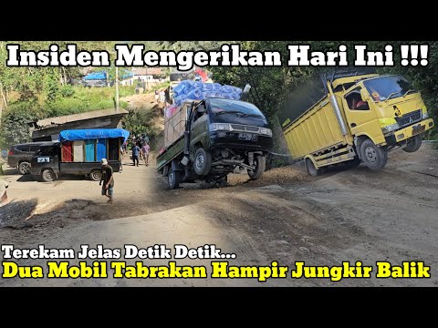 Insiden Mengerikan || Terekam Jelas 2 Mobil Tabrakan Dan Hampir Terbalik Di Batu Jomba