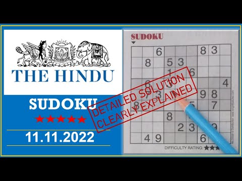 How to Solve 5 Star Hindu  Sudoku Nov 11,  2022 -  Step By Step Solution