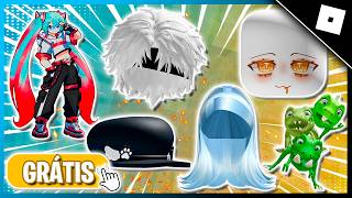 NOVO! COMO PEGAR 33 ITENS GRÁTIS NO ROBLOX - HATSUNE MIKU GRÁTIS NO ROBLOX, ROSTINHO GRÁTIS E +