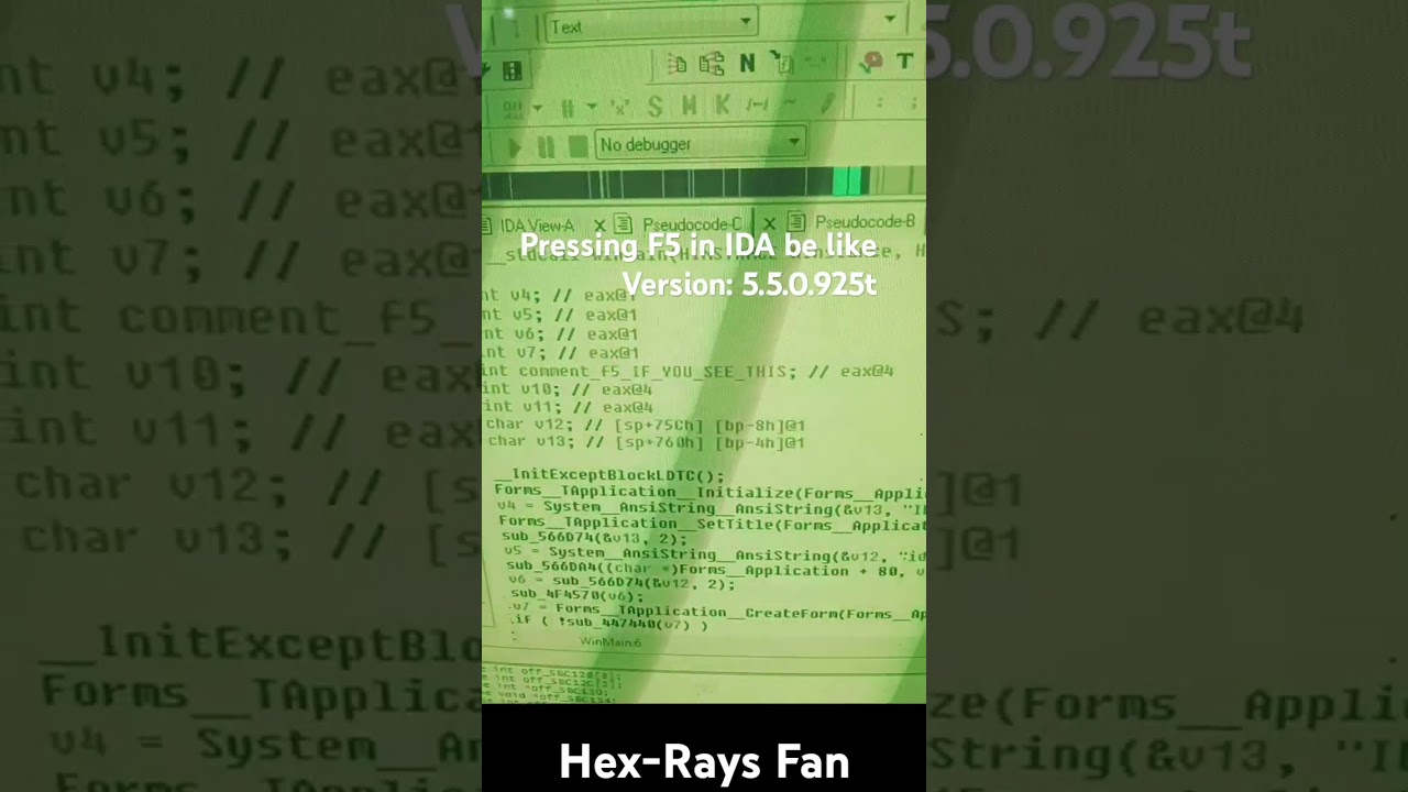 Generating pseudocode in IDA Pro be like #pseudocode #idapro #hexrays  #reverseengineering