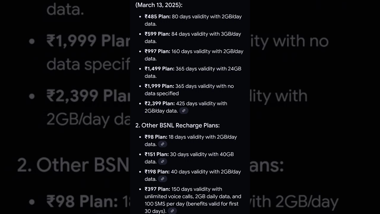 bsnl validity recharge plan 2025 - bsnl recharge plan 2025 #bsnl #rechargeoffer #rechargeplans
