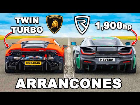 Lambo Huracán de 1800 hp vs Rimac Nevera: ARRANCONES