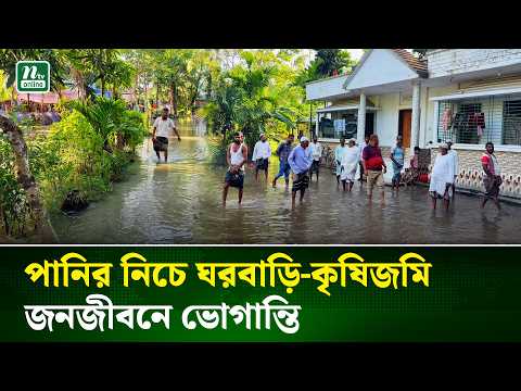 জলাবদ্ধতায় বিপর্যস্ত চরফ্যাশন,পানিতে ডুবে আছে কৃষিজমি ও বসতঘর