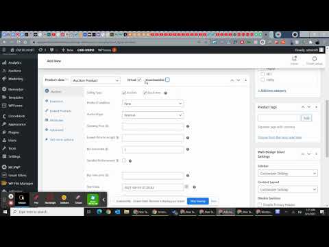 Adding Auction Product to Woocommerce Website