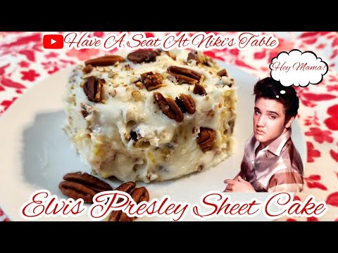 Elvis Presley Sheet Cake II Made with Pineapple and Philadelphia Cream Cheese