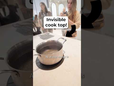 Part of a video titled The invisible cooktop #induction #cooktop #kitchencountertop