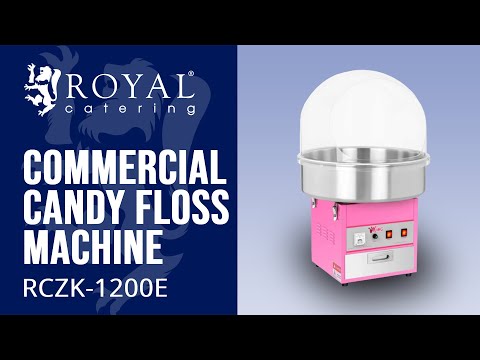 video - Commercial Candy Floss Machine - 52 cm - 1200 W - Spit Protection