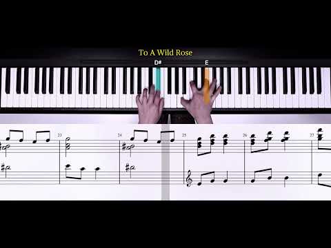 To A Wild Rose| piano tutorial | piano music | lessons for beginners |easy song