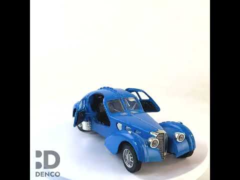 Машинка металлическая Ming Ying 66 1:32 «Bugatti Atlantique 1936» MY66-A20 15,5 см., инерционная, свет, звук / Голубой